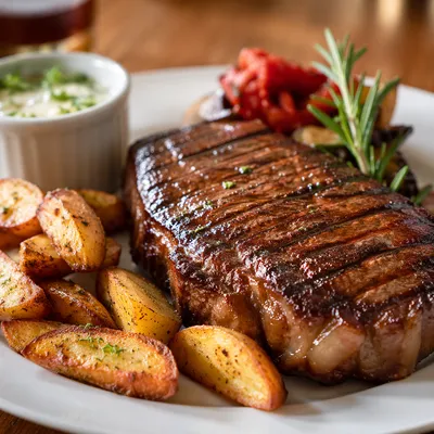 Photorealistic Grilled Steak Dinner Plate
