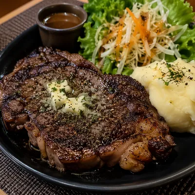 Juicy Grilled Steak Dinner Plate