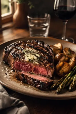 Juicy Grilled Steak Dinner Close-Up