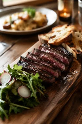 Rustic Grilled Steak Dinner Close-Up