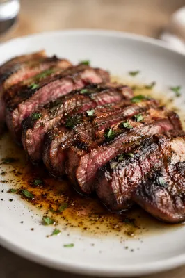 Juicy Sliced Grilled Steak Dinner Plate