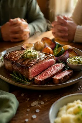 Grilled Steak Dinner With Quiet Gratitude