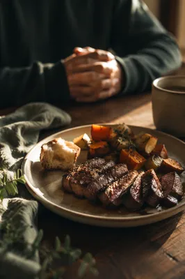 Grilled Steak Dinner with Quiet Gratitude