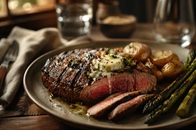Juicy Grilled Steak Dinner Close-Up