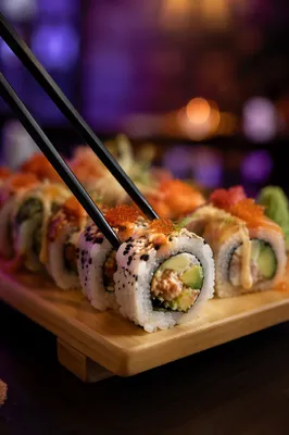 Moody Close-Up Assorted Sushi Platter