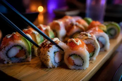 Moody Close-Up Assorted Sushi Platter