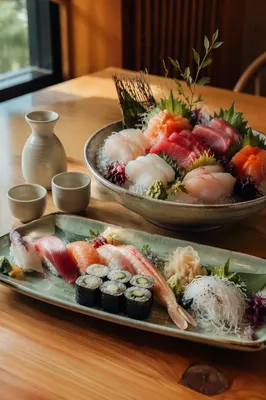 Elegant Sushi and Sashimi Table Setting