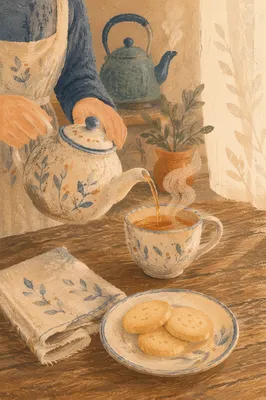 Cozy Ceramic Teapot and Tea Cup