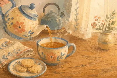 Cozy Ceramic Teapot and Tea Cup