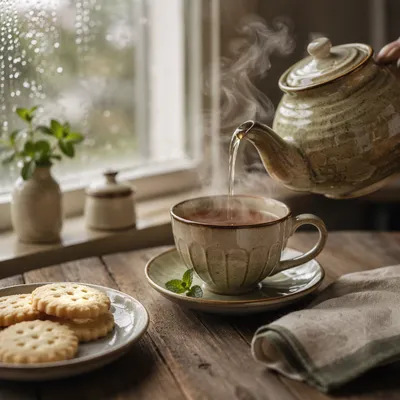 Cozy Ceramic Teapot and Tea Cup