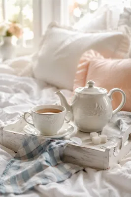 Cozy Ceramic Teapot and Teacup Morning Tray