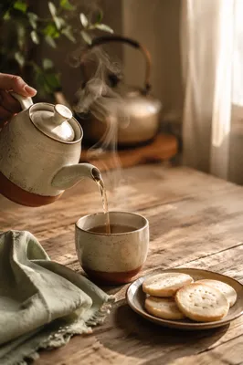 Cozy Ceramic Teapot and Tea Cup