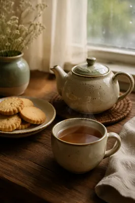 Cozy Ceramic Teapot and Tea Cup