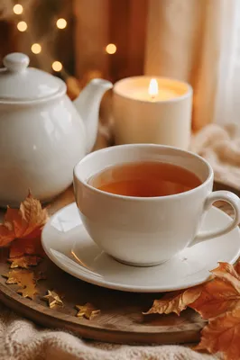 Cozy Ceramic Tea Cup and Teapot