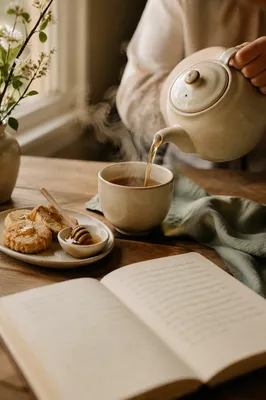 Cozy Tea Still Life on Table