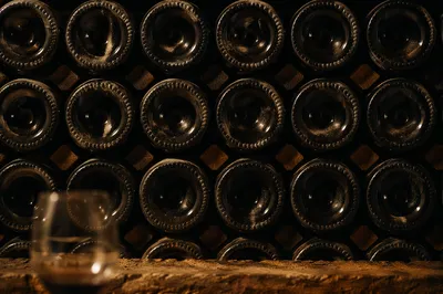 Moody Cellar Wine Bottles and Glass