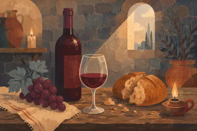 Rustic Wine Cellar Thanksgiving Still Life
