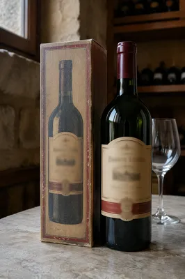 Red Wine Bottle in Cellar Tasting Room