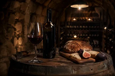 Rustic Red Wine Cellar Still Life