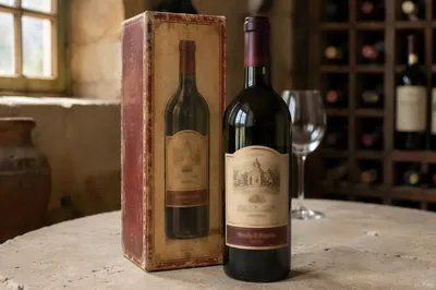 Red Wine Bottle in Cellar Tasting Room