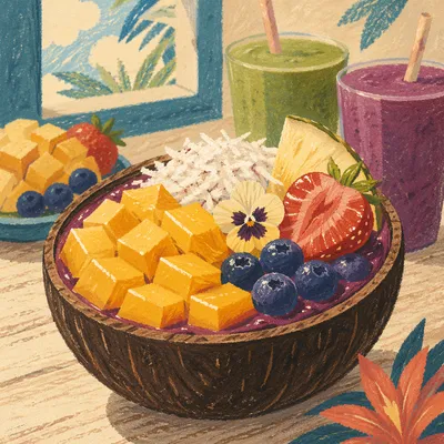 Vibrant Acai Bowl with Tropical Fruit
