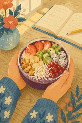 Tropical Acai Bowl Breakfast Study Break
