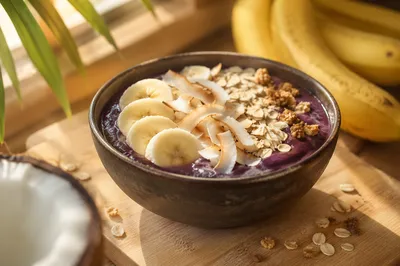 Tropical Acai Bowl with Coconut Topping