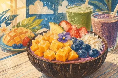 Vibrant Acai Bowl with Tropical Fruit