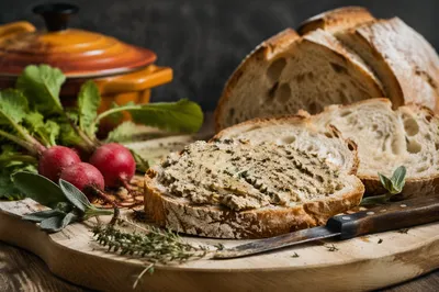 Rustic Artisan Bread with Herb Spread
