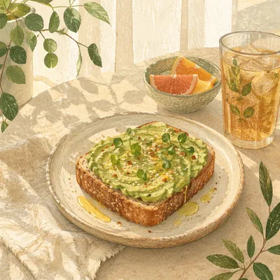 Sunlit Avocado Toast Brunch Table Scene