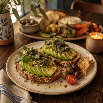 Cozy Avocado Toast Brunch Plate