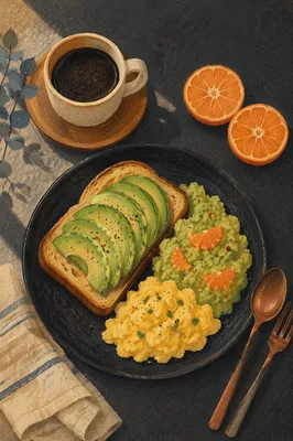 Cozy Avocado Toast Brunch Flat Lay