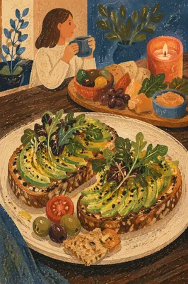 Cozy Avocado Toast Brunch Table Scene