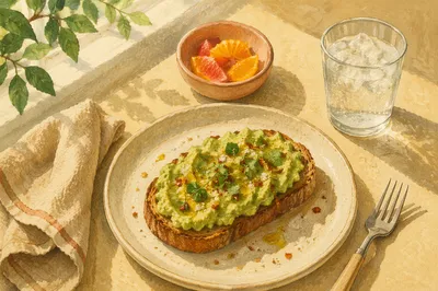 Sunlit Avocado Toast Brunch Table Scene