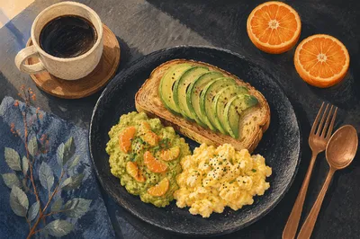 Cozy Avocado Toast Brunch Flat Lay