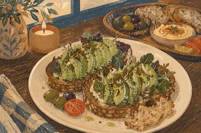 Cozy Avocado Toast Brunch Table Setting