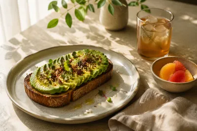 Sunlit Avocado Toast Brunch Table Scene