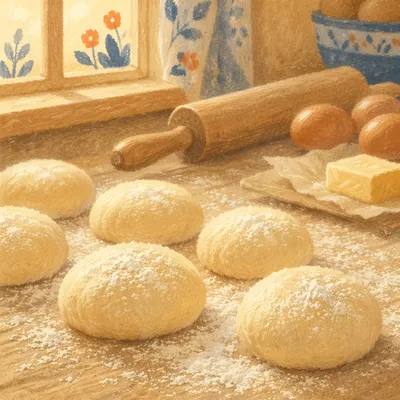 Rustic Baking Ingredients on Wooden Counter