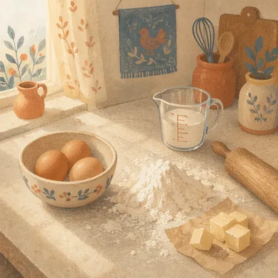 Cozy Baking Ingredients on Stone Counter