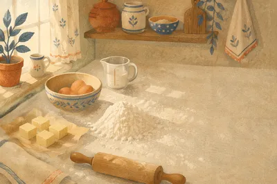 Cozy Baking Ingredients on Stone Counter