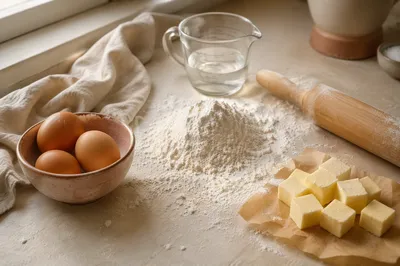 Cozy Baking Ingredients on Stone Counter