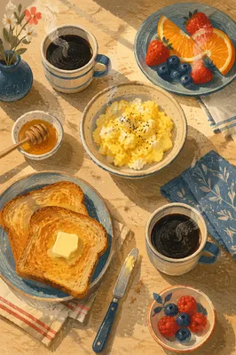 Cozy Weekend Breakfast Flat Lay Scene