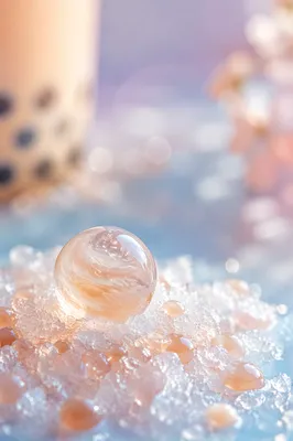 Pastel Popping Boba on Shaved Ice