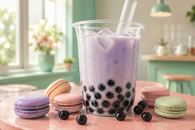 Pastel Bubble Tea Close-Up Delight