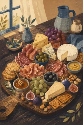 Rustic Charcuterie Board with Meats and Cheese