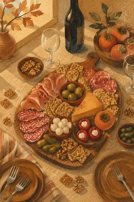 Rustic Charcuterie Board with Autumn Appetizers