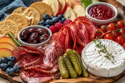 Abundant Charcuterie Board with Meat and Cheese