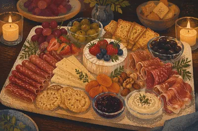 Abundant Charcuterie Board with Meat and Cheese