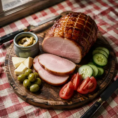 Rustic Charcuterie Board with Meat and Olives