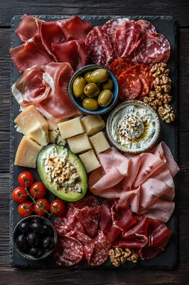 Rustic Charcuterie Board with Cheese and Olives